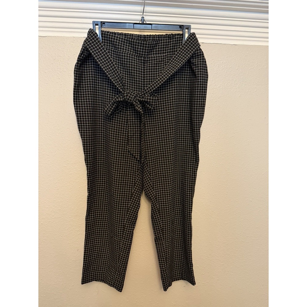 Jules & Leopold Women's Black Gray Plaid Dress Pants Straight Leg
